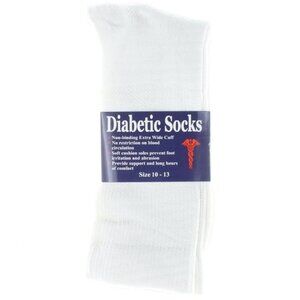 𝐃𝐢𝐚𝐛𝐞𝐭𝐢𝐜 𝐒𝐨𝐜𝐤𝐬 Size 10-13 White